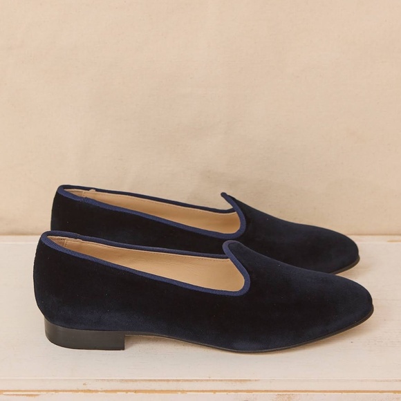 Vibi Venezia Velvet Leather Loafer navy - Picture 1 of 3
